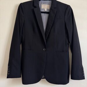 Banana Republic, Slim Fit Wool Suit Blazer, Black Size 6P